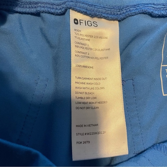 Figs Zamora jogger scrubs blue medium casual comfy - Picture 4 of 5